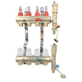   ÁRAMLÁSMÉRŐS OSZTÓ-GYŰJTŐ 9 KÖRÖS OSZTÓVÉGGEL RÉZ