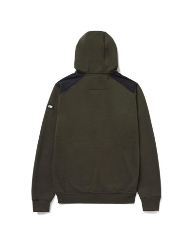 CAT Pulóver kapucnis 1910158 katona zöld L