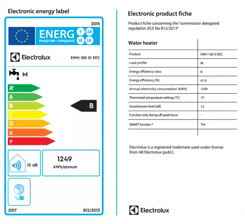 ELECTROLUX EWH 100 SMART INVERTER EEC 2000W, tárolós vízmelegítő wifi, ávk bojler