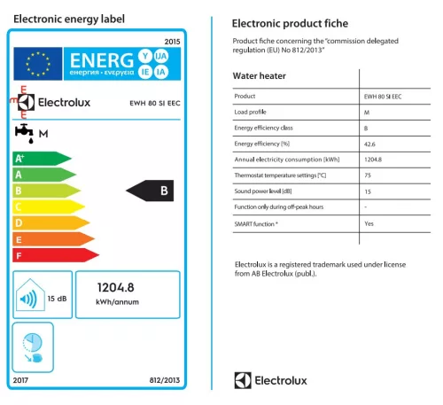 ELECTROLUX EWH 80 SMART INVERTER EEC 2000W, tárolós vízmelegítő wifi, ávk, bojler