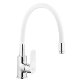   YOGA konyhai mosogató csaptelep FEHÉR FLEXIBILIS KIFOLYÓVAL joga