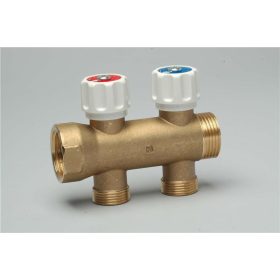   Osztótest 1"-2 körös, 3/4" szabályozószeleppel