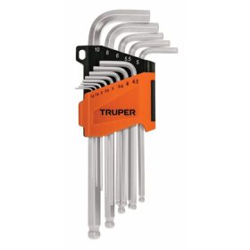   TRUPER ALLX-13M Hosszú gömbvégű imbuszkulcs készlet, 13 darabos, 1,3 - 10 mm (13646)
