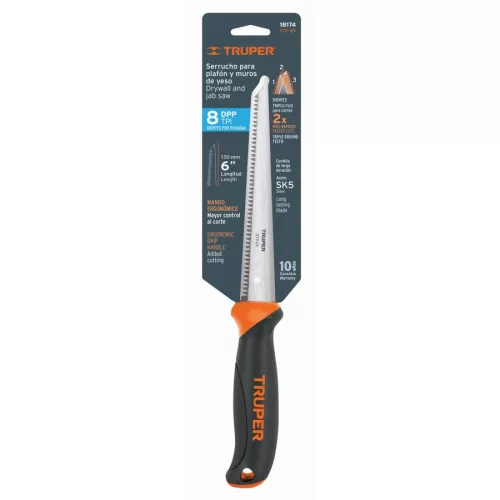 TRUPER STP-6X Gipszkarton fűrész ergonomikus markolattal, 15 cm (18174)