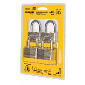   HERMEX CM-40X4P 4 darabos lakatkészlet, laminált test, 40 mm, 4 kulcs (20507)
