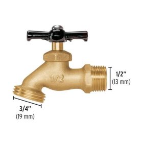 PRETUL LL-JAR-P Sárgaréz kerti csap, 1/2" (22146)