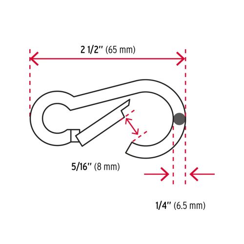 FIERO BMA-1/4 Rugós karabiner, 1/4", 120 kg (44038)
