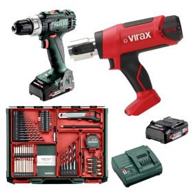   Gépszett, VIRAX VIPER® M2X présgép + METABO BS 18 L SET akkus fúró-csavarbehajtó (2x18V/2,0Ah)