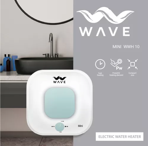 WAVE MINI 10 "U" Alsó elhelyezésű felső kifolyású VÍZMELEGÍTŐ bojler 10L-es, 2000W
